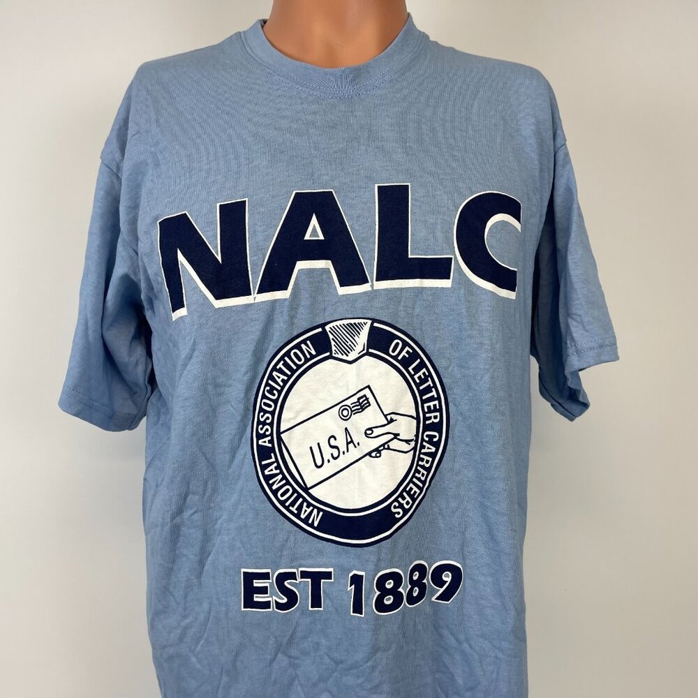 Vintage 90s National Association Of Letter Carriers T Shirt Mens Size L Blue USA